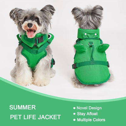 Dog Life Jacket Enhances Buoyancy Adjustable for Safe Fit to Pet Body Swimming Rowing Surfing Pet Flotation Vest