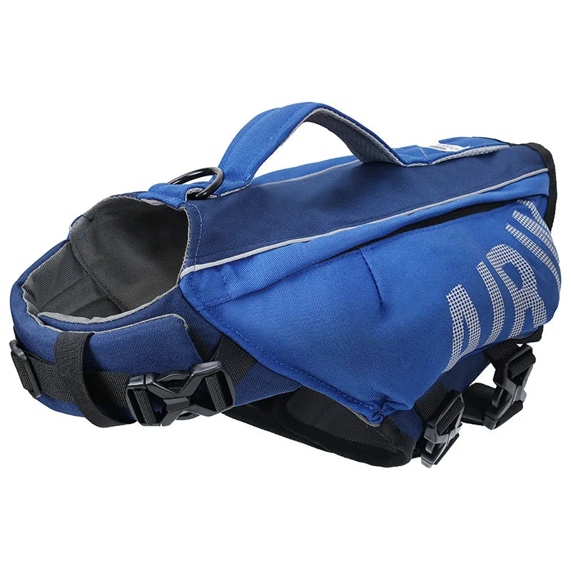 Dog Life Jacket with Airbags, Adjustable Pet Life Vest for Swimming, Oxford Fabric, Reflective Strips, S/M/L,Red / Green / Blue