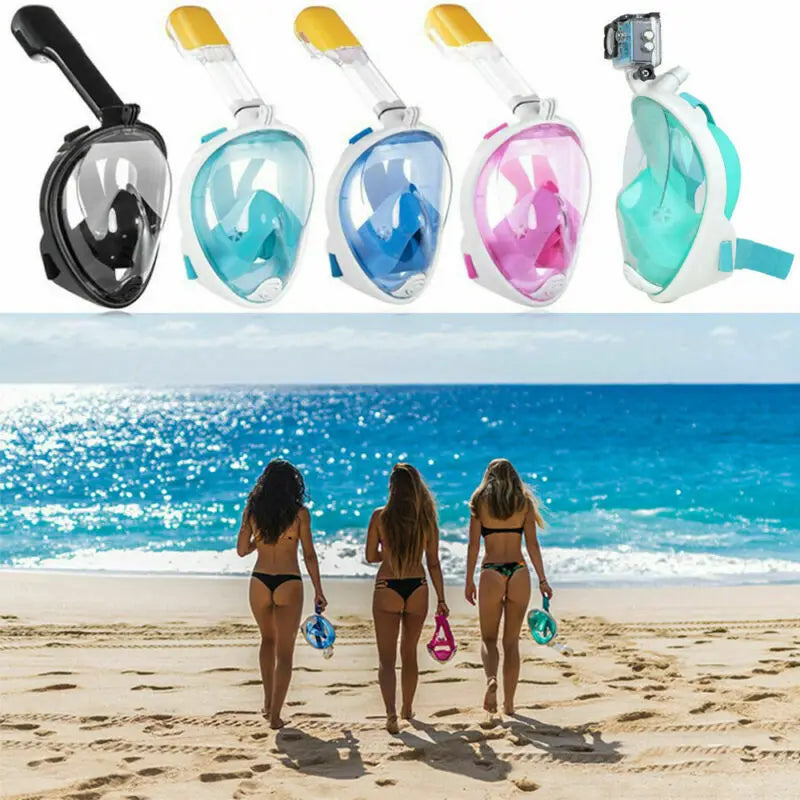 Full Face Diving Mask Underwater Snorkeling Anti Fog Swimming Mask Set Scuba Diving Respirator Masks Safe Breath for Kids Adults