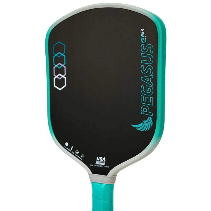 PEGASUS 16MM Pickleball Paddle, T700 Carbon Fiber Textured Surface, Polyer Honeycomb Core, Wide-body Paddle, Enhanced Power&Spin