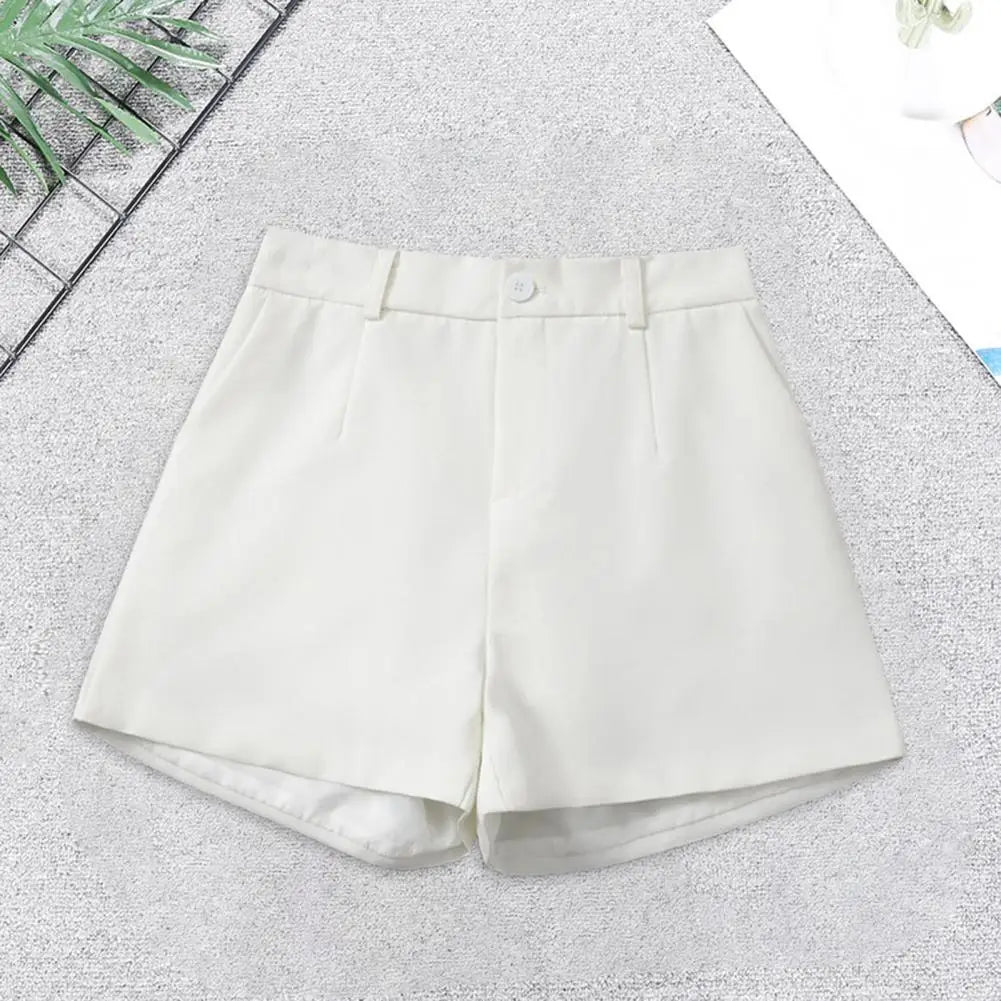 Women Suit Shorts Elegant High Waist White A Line Wide Leg Suit Short Commute Summer Suit Shorts Casual Slim Hot Short Pants