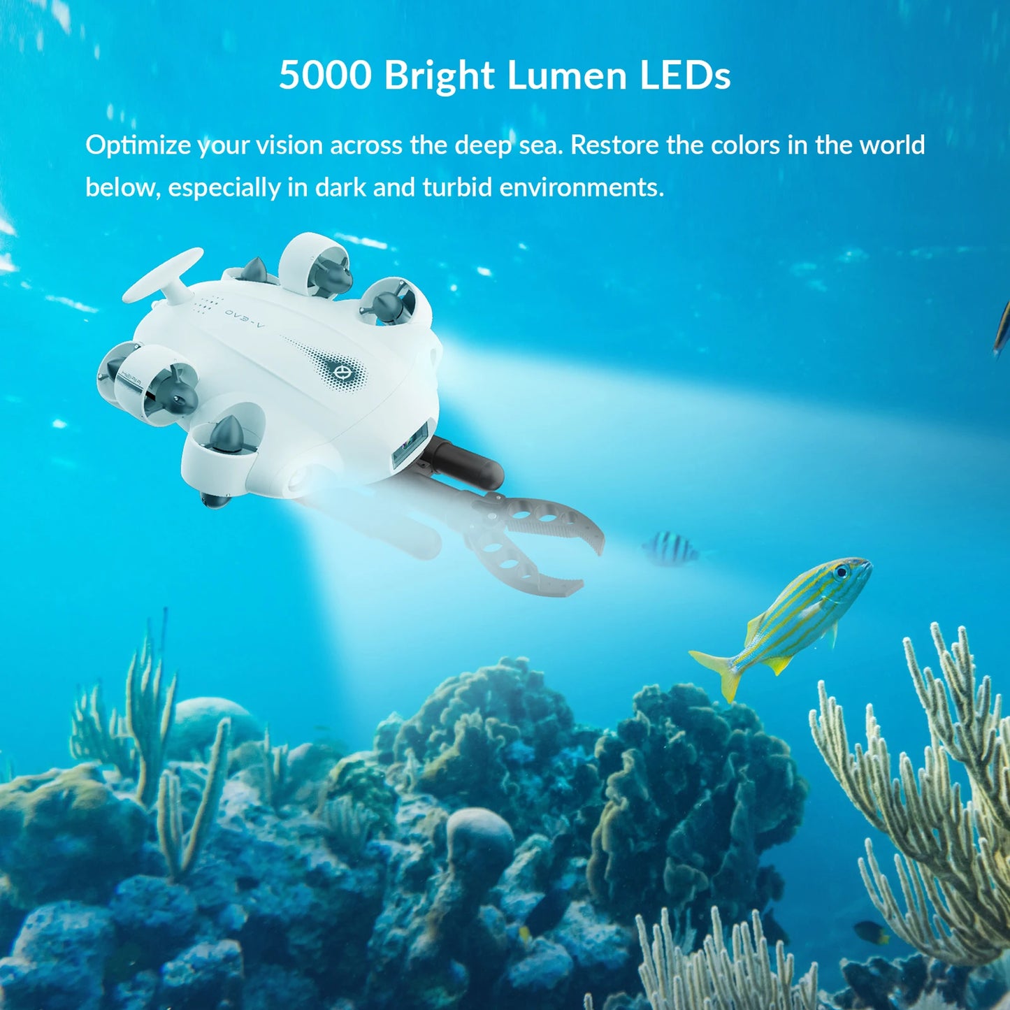 CAMORO C camolech 2023 New FIFISH V-EVO VR Underwater Rov Robot Diving Underwater Drone 4K Fish Finder with Grabber Arm