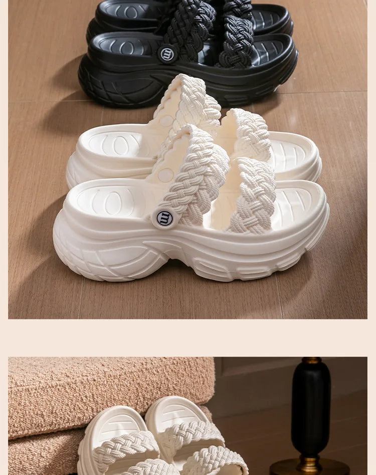 Comwarm Fashion Women's Slippers Platform Outdoor Female Slides Slip On Concise Slides EVA Soft Sole Comfortable Women's Sandals