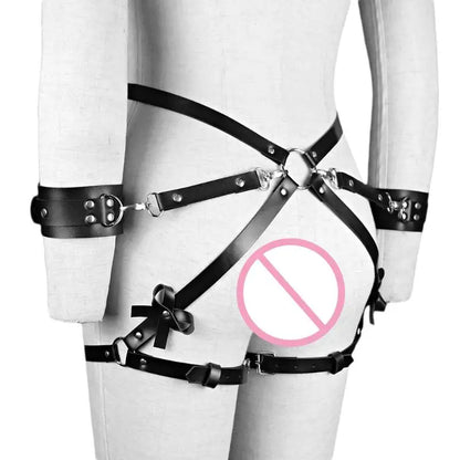 Sex Restraints Bondage Toys PU Leather Adjustable Waist Strap Adult Games Sex Toys For Men Women Sex Bondage Toys