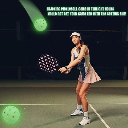 〔E〕LED Light Up Pickleball Balls,Glow In The Dark Pickleball,Pickleball Gifts For Men And Women,Outdoor Pickleball Balls Play