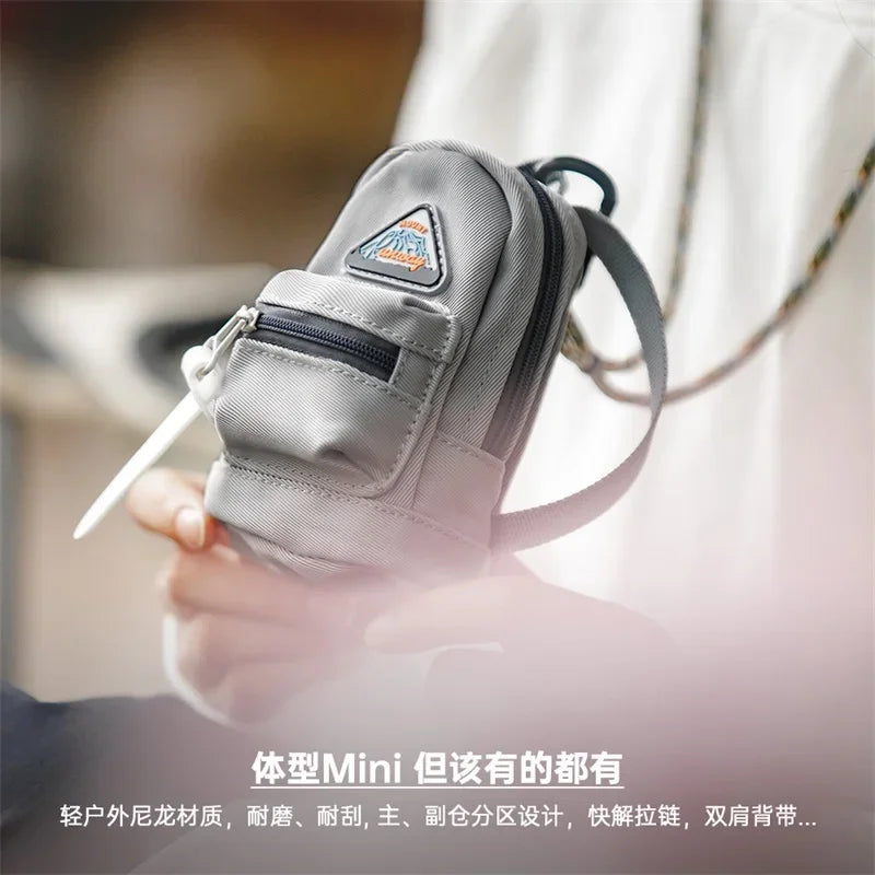 Maden-Women's Mountain Mini Functional Hanging Bag, Outdoor Crossbody Shoulder Bag, Small Waistpack, Key Earphone Card Bag