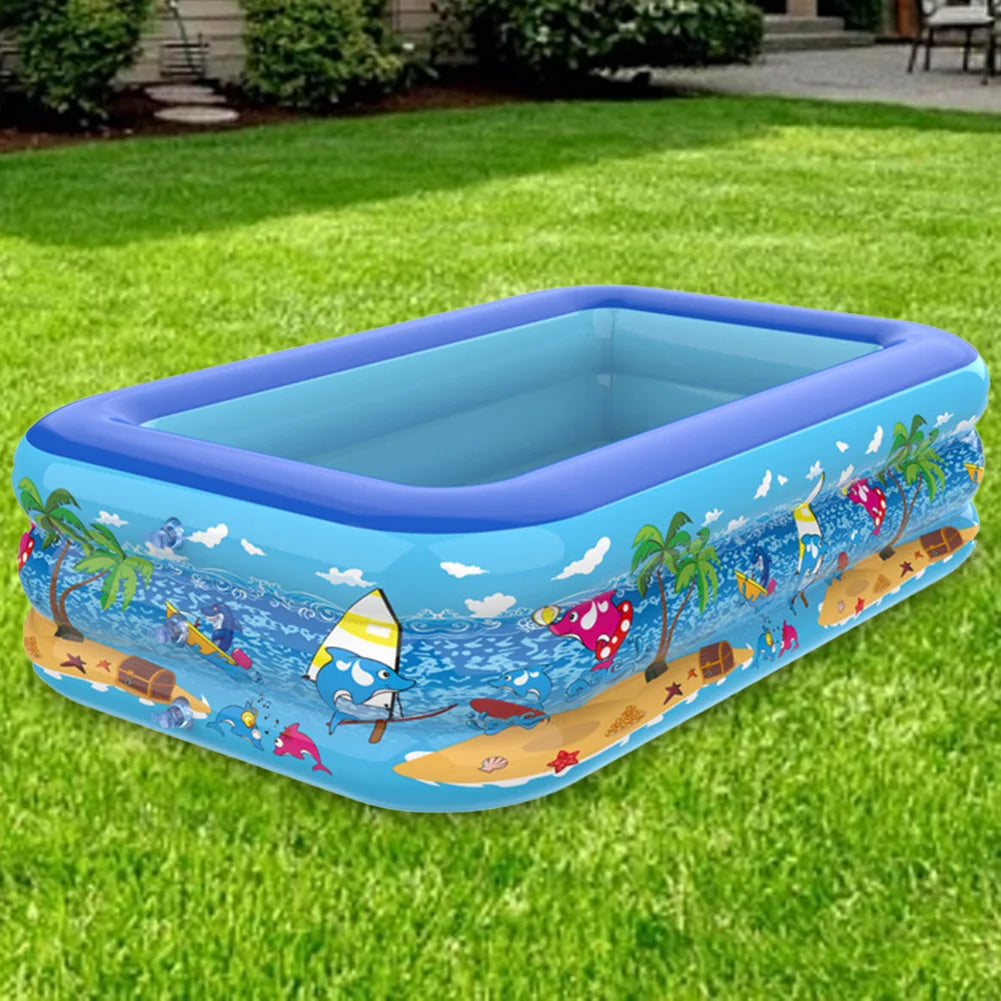 Inflatable Swimming Pool Large Family Pools Rectangle Framed Children Swimming Pool Summer Outdoor Kids Baby Bathtub Toys