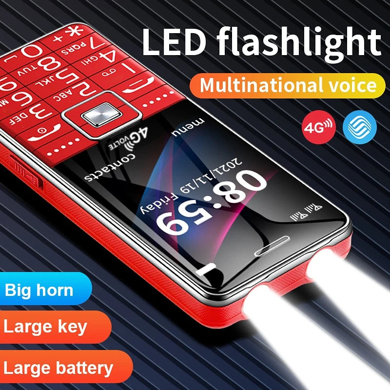 Low Price Elderly Mobile Phone Big Push Button Fast Call Dual Sim Cards Loud Sound Cellphone SOS Two Torch Cheap Large Battery