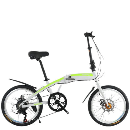 Folding Bike 20 Inch Aluminum Alloy Lightweight Commuter Bicycle 7 Speed Portable City Travel Ultralight Folding Bikes Grey