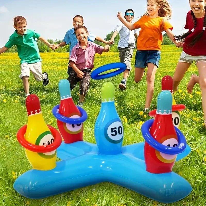1 pcs of inflatable water bowling games with air pumps, swimming pools, and inflatable underwater sports suitable for swimming p