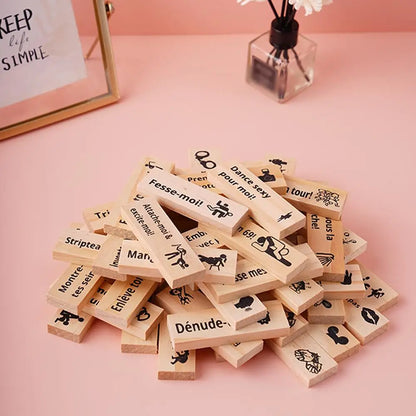 48PCS Dating Building Blocks For Date Nights Valentines And Adult Party Games Tower Game Deluxe Naughty Wooden Couple Toys