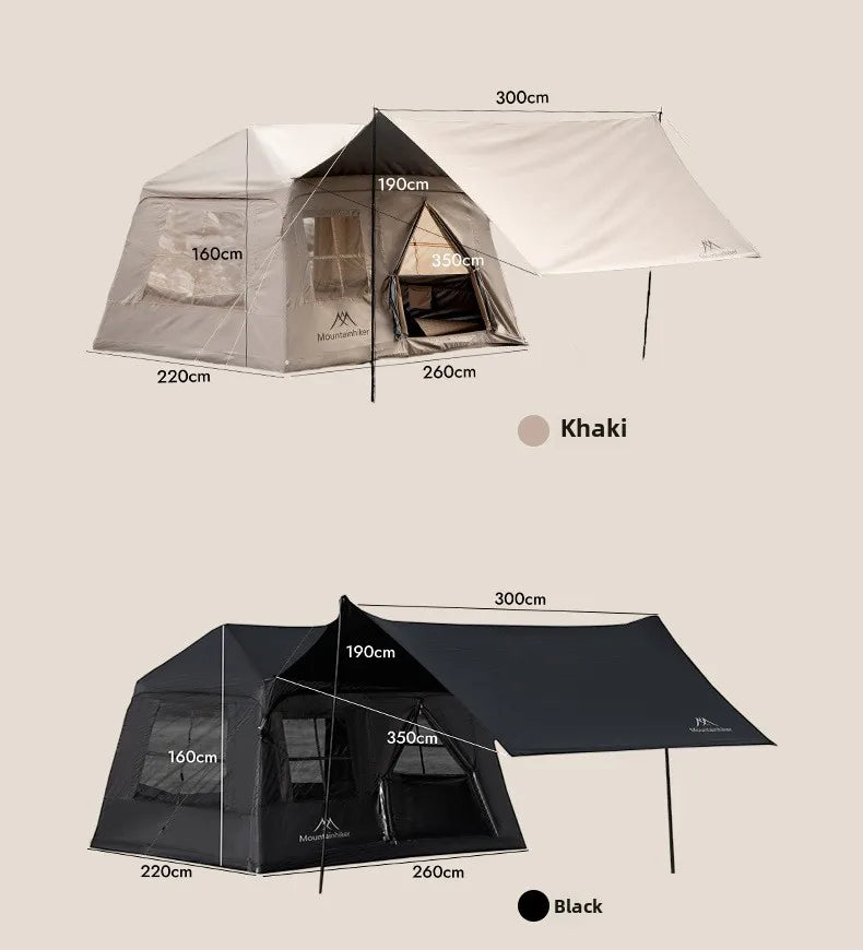 MOUNTAINHIKER Outdoor Camping 4-5 Person Waterproof Family Awning Beach Tent Quick Open Fishing Tent Picnic Park Anti-UV Shade