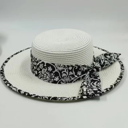 hats beach hat bohemian flat brim hat hand woven straw hat ladies summer vacation travel sun hat