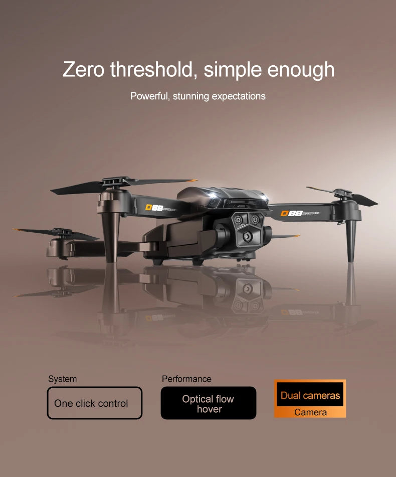 VIVO D88 Drone 8K Aerial HD Dual Camera Photography Intelligent Obstacle Avoidance Brushless Motor 5G WIFI GPS Return VR Drone