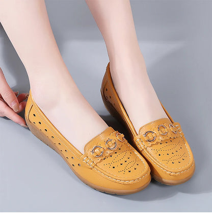 Woman Shoes Breathable Leather Shoes For Women Low Heels Casual Zapatos Mujer Elegant Heel Women's Shoes Flats Female Footwear