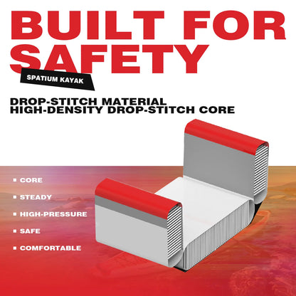 Spatium Inflatable Kayak PVC Fishing Boat 1-3 Person For Water Sports Surfing Rafting Touring Inflatable Kayak With Paddle,Seat