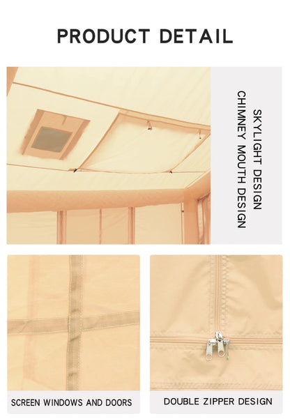 Outdoor Outdoor Camping Style Inflatable Tent Overnight Rainproof Thickeneded Camping Style Outdoor Cabin Roof 8 Square Meters