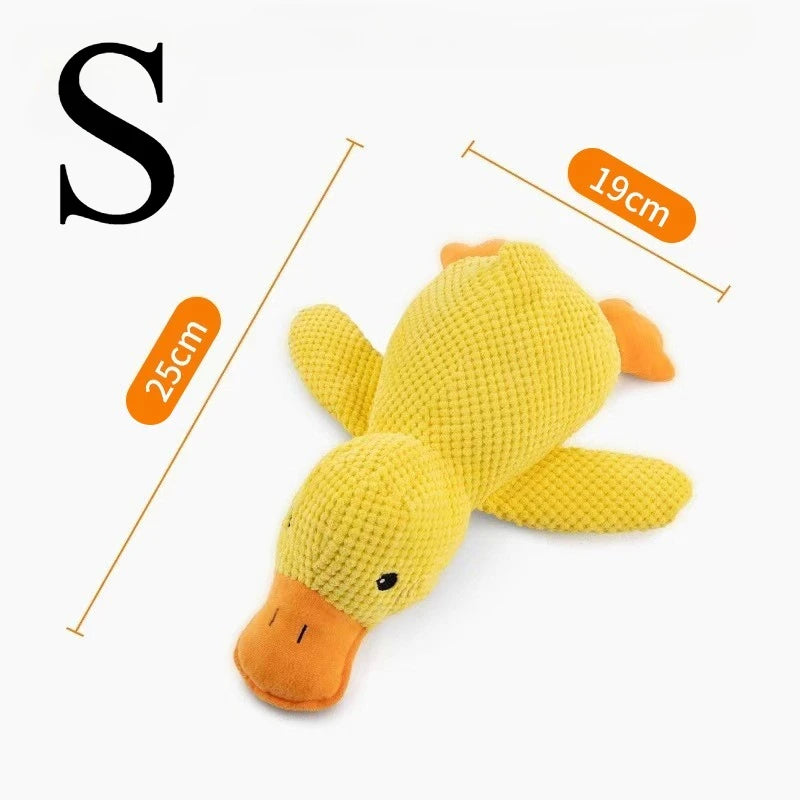 Duck dog toy plush chew resistant durable dog toy with quacking sound teeth grinding relief soft companion for small large dog