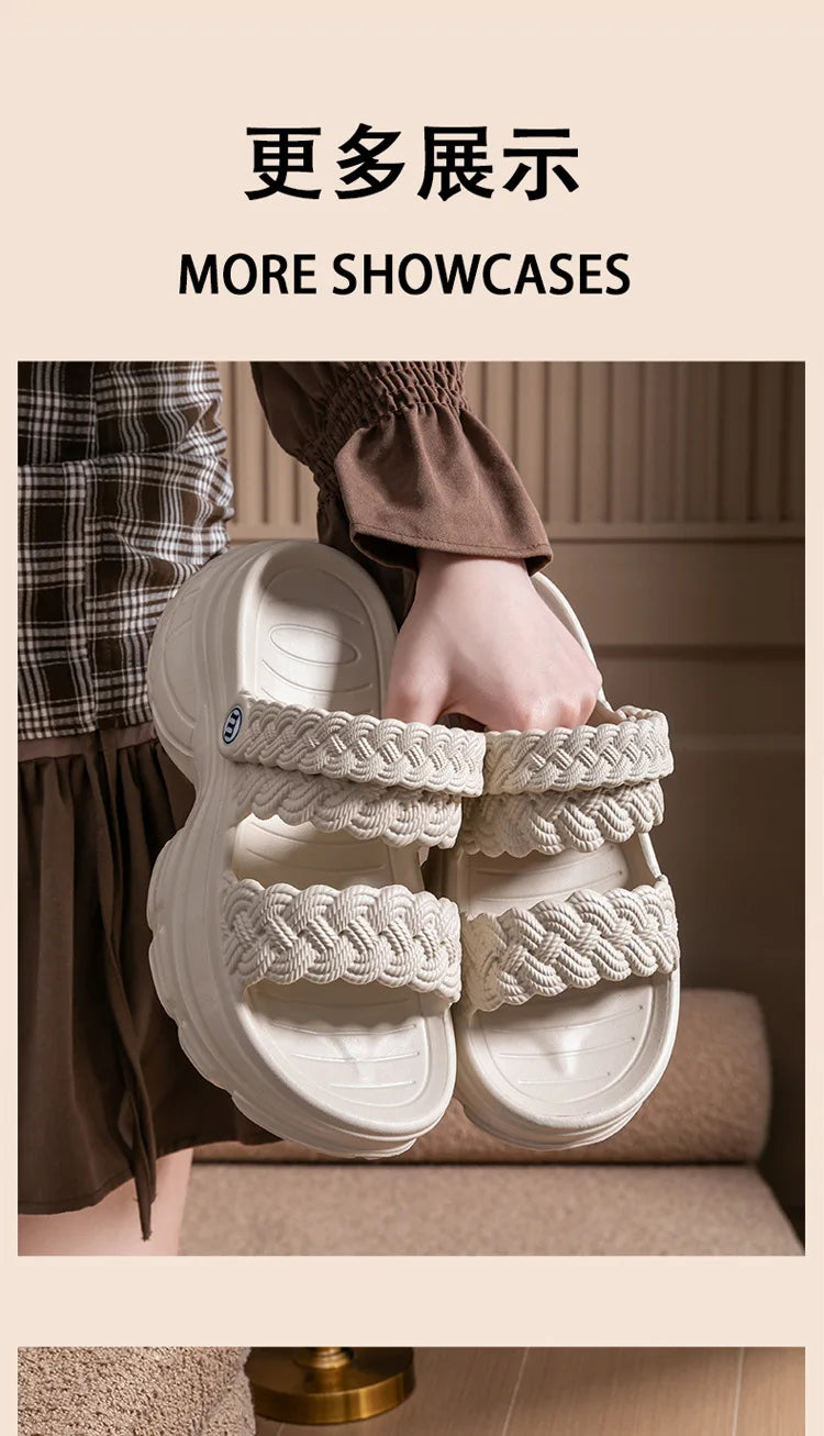 Comwarm Fashion Women's Slippers Platform Outdoor Female Slides Slip On Concise Slides EVA Soft Sole Comfortable Women's Sandals