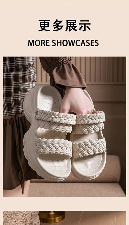 Comwarm Fashion Women's Slippers Platform Outdoor Female Slides Slip On Concise Slides EVA Soft Sole Comfortable Women's Sandals