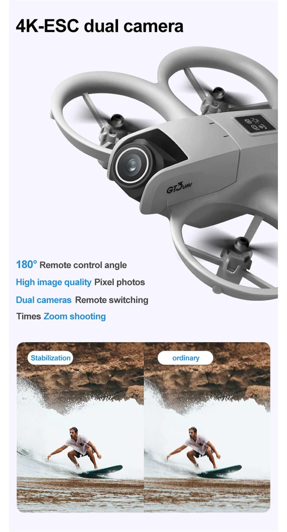 2025 Drone 8K GT3 RC 5G Professional HD Aerial Photography Obstacle Avoidance Remote Control Aircraft Dual Camera Quadcopter Toy