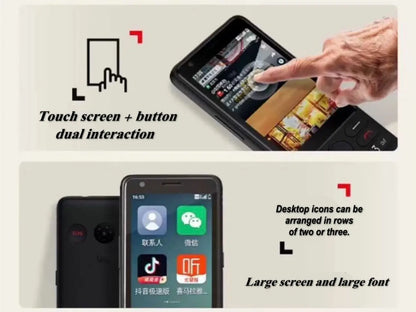 Feature Phone with Touch Screen Smartphone Wifi 5G/4G Global Languages Removable battery Big Buttons 3.54"inch Senior Cell Phone