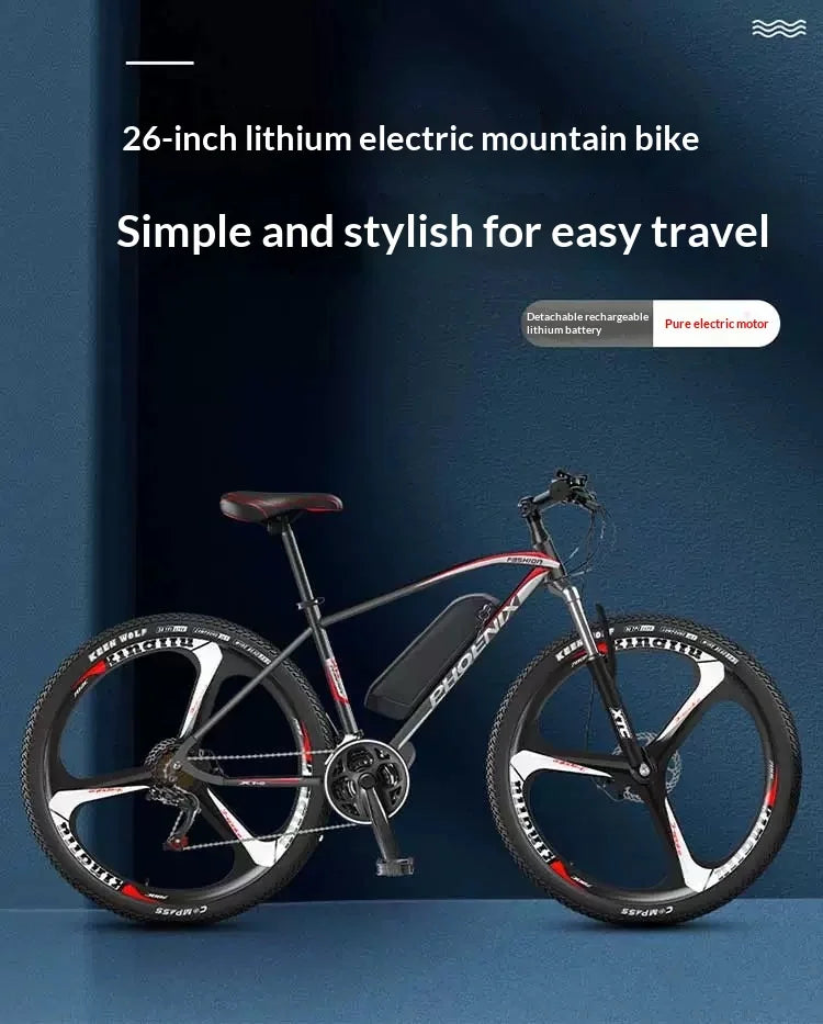High-carbon steel frame ebike, 26-inch 350W 36V 20AH  battery adult electric bike, shock-absorbing comfortable electric bicycle