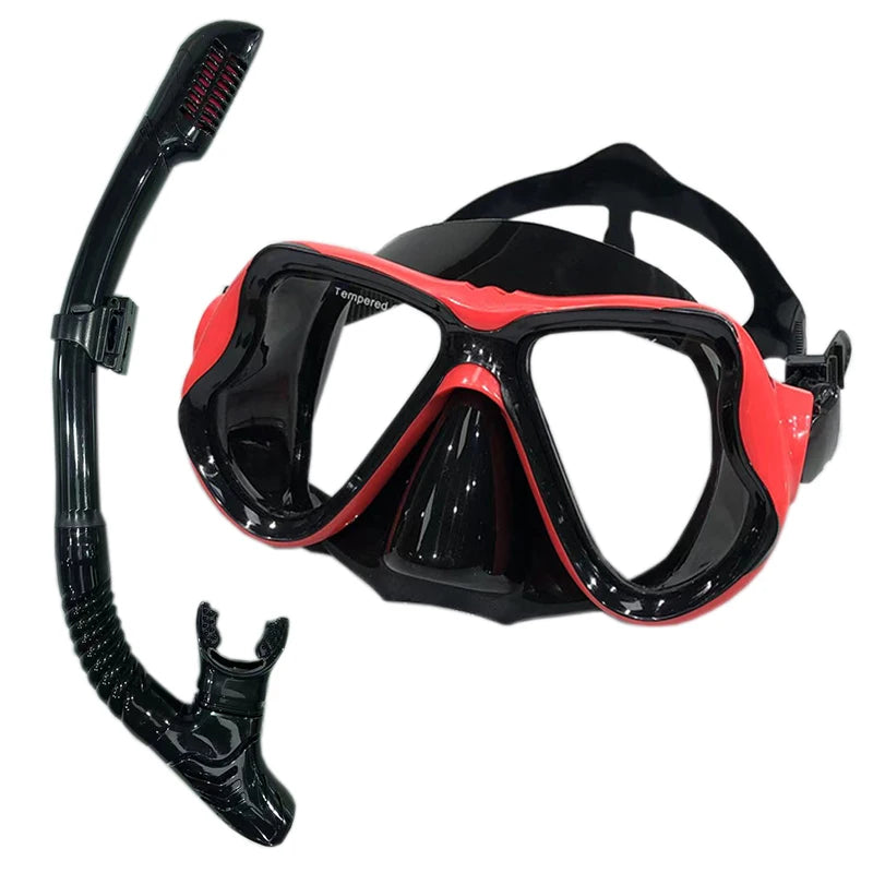 Diving Mask With Sports Camera Mount Electroplate Tempered Glass Silicone Mask is Safe and Comfortable