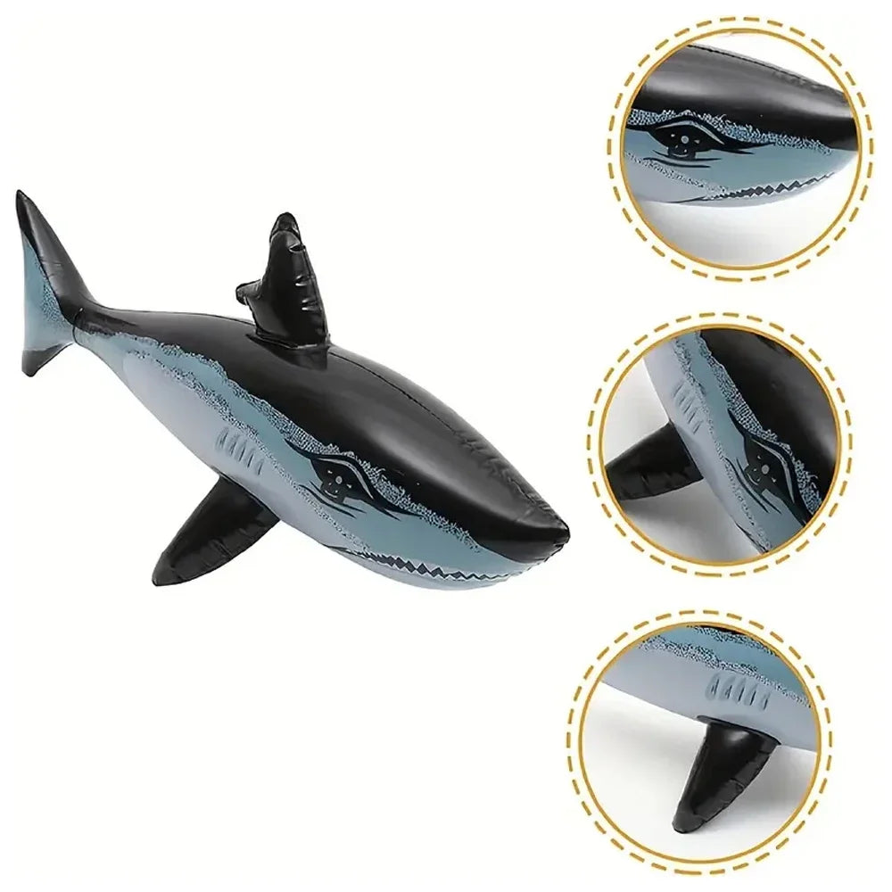 Inflatable Shark Float Beach Pool Party Swimming Water Game Fun Sports Inflatable Toy Holiday Vacation Gift For Home Outdoor