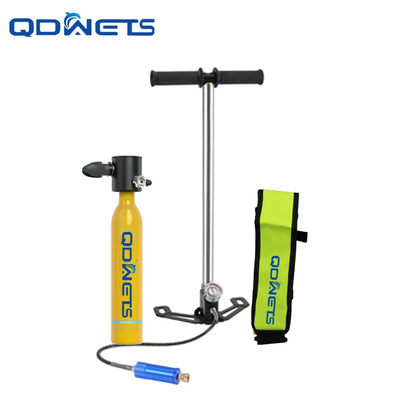 Mini Scuba Tank Diving Equipment 0.5L Outdoor Oxygen Scuba Diving Tank 5-10 Minutes Cylinder Snorkeling Set Hand Pump