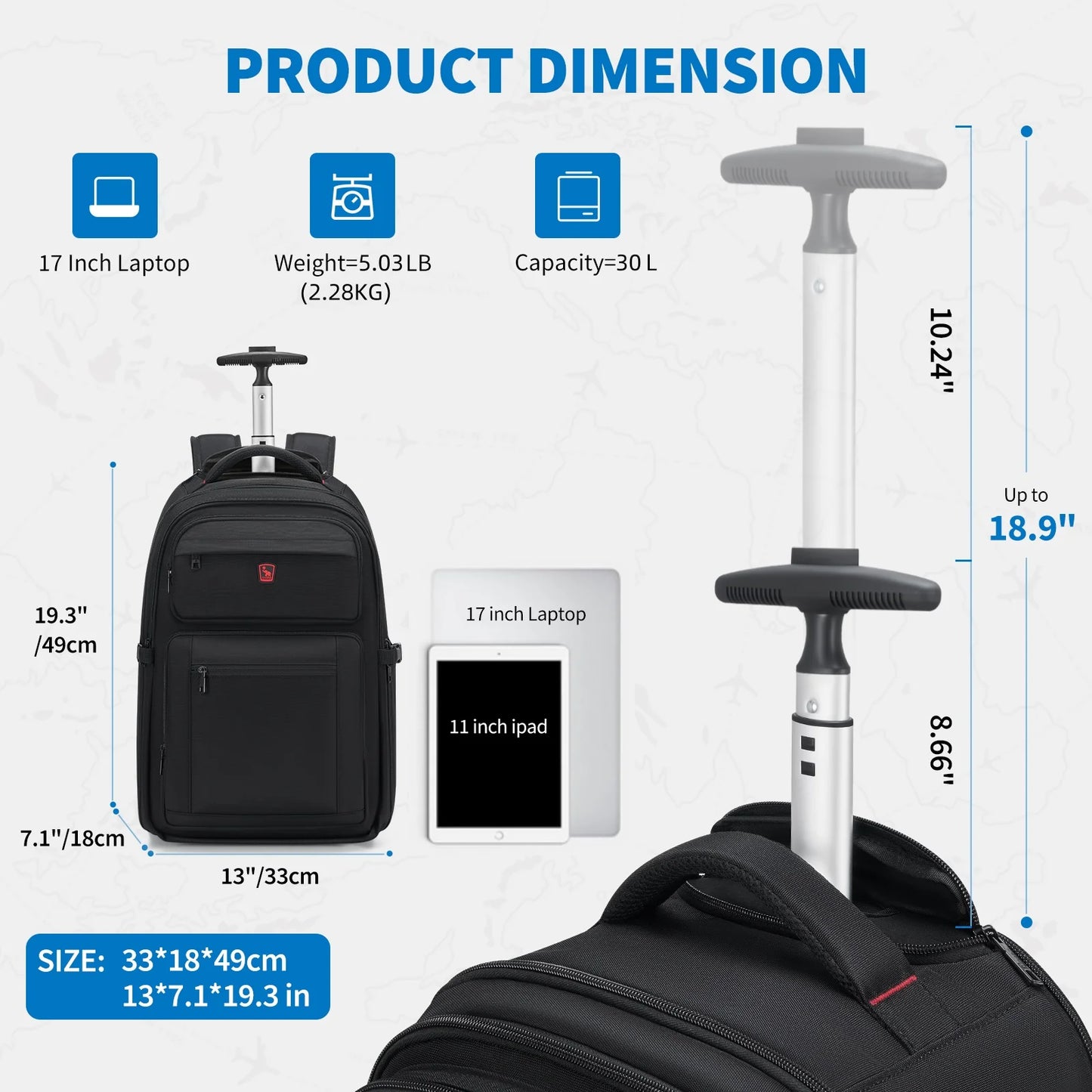 OIWAS Fashion Travel Business Backpack With Lever And Roller Function,Large Capacity Travel Set,Suitable For Both Men And Women
