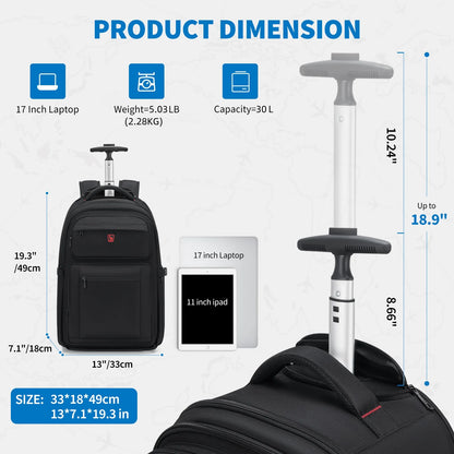 OIWAS Fashion Travel Business Backpack With Lever And Roller Function,Large Capacity Travel Set,Suitable For Both Men And Women