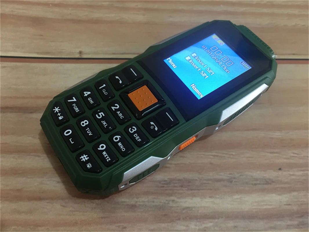 Mini Rugged Mobile Phone, 1.8", Push Button,Dual Sim, BT,Dual Flashlight, MP3,Wireless FM,BigHorn Dustproof Shockproof CellPhone