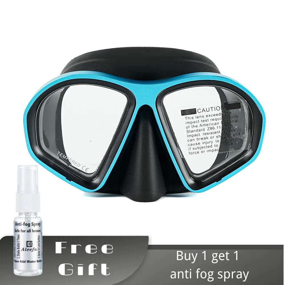 Aluma Pro Dive Mask with Anti-Fog Spray,Low Volume Tempered Glass Lens for Scuba, Snorkeling & Freediving, Adults  Gear