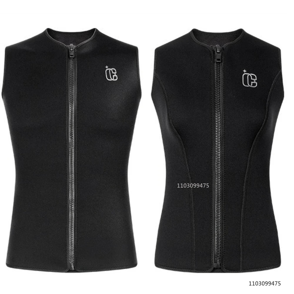 Wetsuit Vest for Men Women 3mm Front Zipper Neoprene Wet Suit Top Sleeveless Jacket for Scuba Diving Kayaking Surfing Swimming