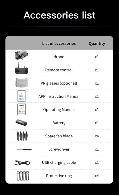 Lenovo Drone With Optical Flow Hovering 4k Hd VR Glasses Intelligent Remote Control Professional Camera Folding Flight Toy Gift