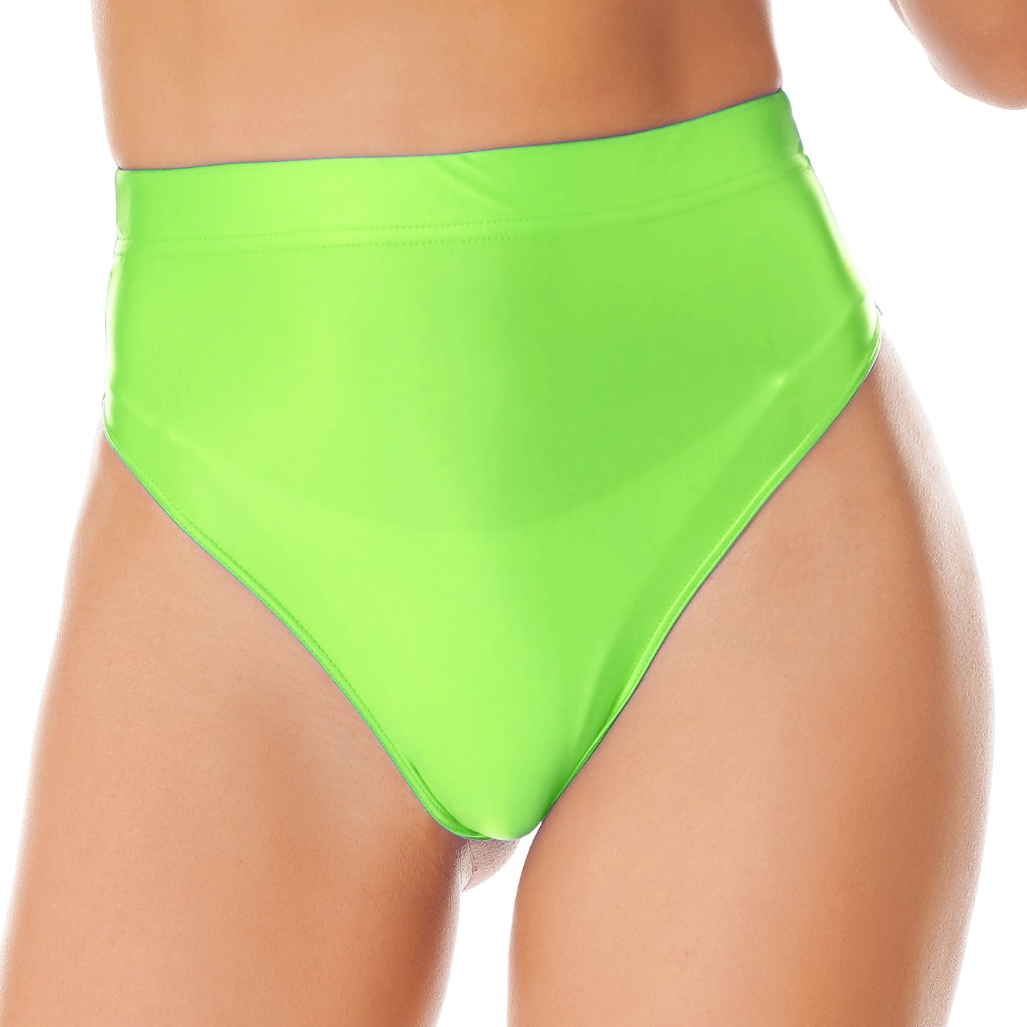 Women Glossy Shorts High Waist Fitness Short Leggings Oil Shiny Knee-Length Tights Swimming Trunks Female Workout Sports Bottoms