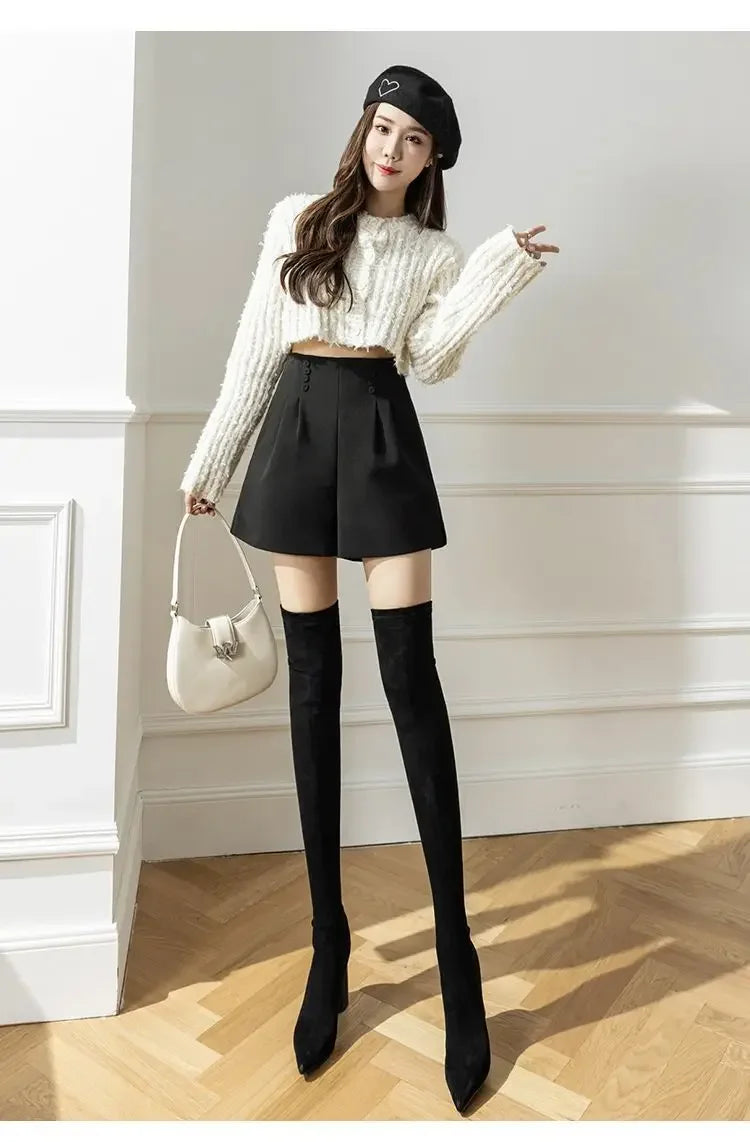 Design-sensing Suits and Shorts Women Slim and High-waisted A-line Boot Pants Versatile Casual Pants