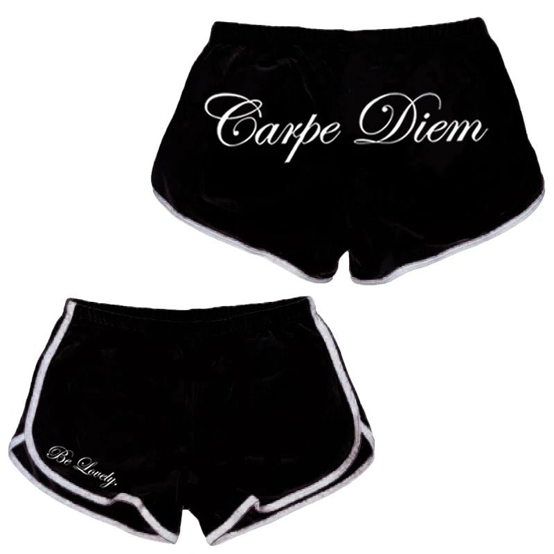 Gothic Letter Pattern Print Short Casual Harajuku Trash Punk Y2K Crop Bottoms Retro All-match High Street Slim Fit Women's Short