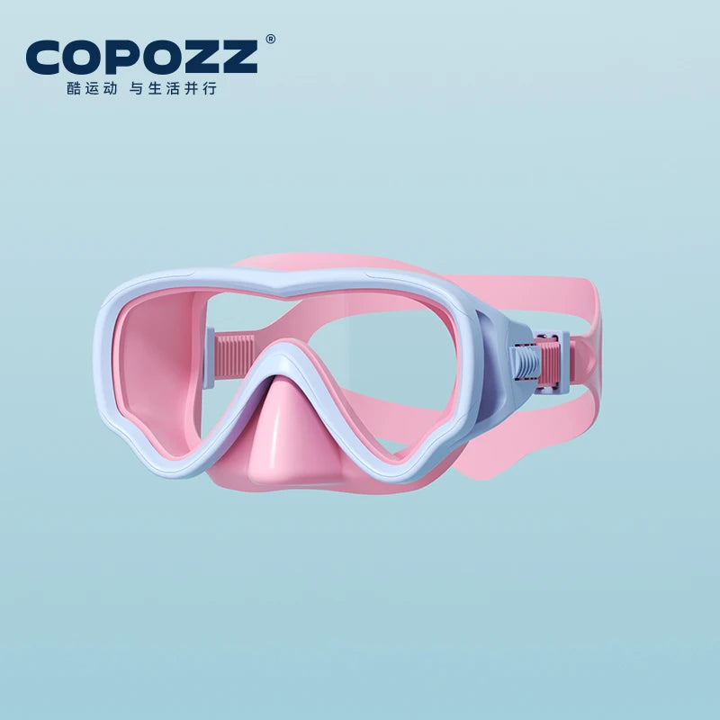 COPOZZ Underwater Scuba Diving Mask and Snorkel Anti-Fog Goggles Glasses Diving Swimming Easy Breath Tube Set for Kids Children