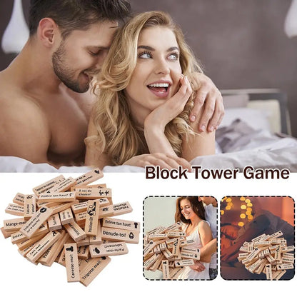 48PCS Dating Building Blocks For Date Nights Valentines And Adult Party Games Tower Game Deluxe Naughty Wooden Couple Toys