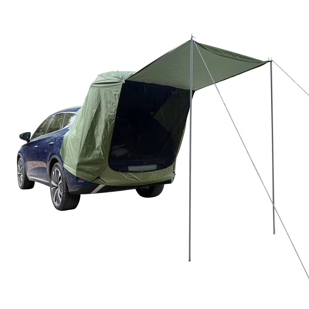 Camping Car Rear Tent Outdoor Car Trunk Tent w Canopy Car Trunk Extension Tent Sunshine-Proof Camping Equipment Travel Supples