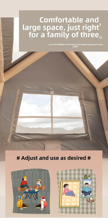 MOUNTAINHIKER Outdoor Camping 4-5 Person Waterproof Family Awning Beach Tent Quick Open Fishing Tent Picnic Park Anti-UV Shade