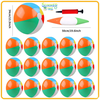 Inflatable Beach Balls Rainbow Color Pool Ball Swimming Pool Water Games for Kids Birthday Gifts Summer Party Favors Volleyball