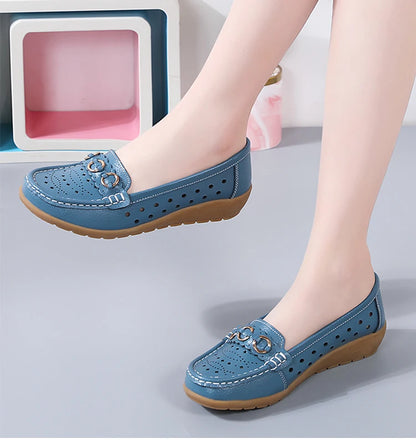 Woman Shoes Breathable Leather Shoes For Women Low Heels Casual Zapatos Mujer Elegant Heel Women's Shoes Flats Female Footwear