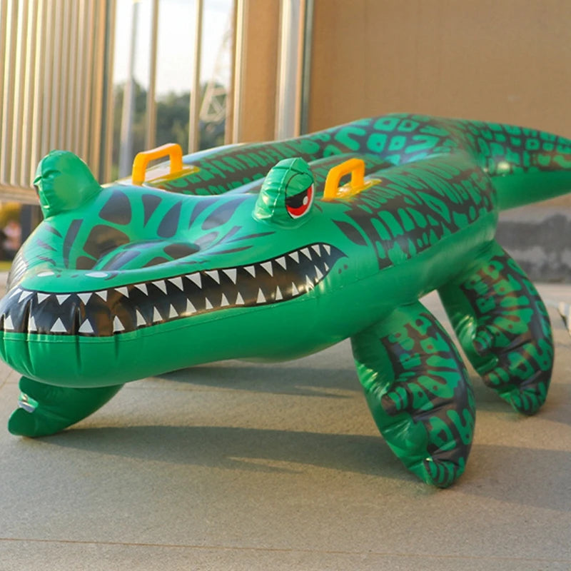 Crocodile-Shaped Inflatable Floating Row for Children Adults Fun Summer Pool Water Toys Simulation Inflatable Animal