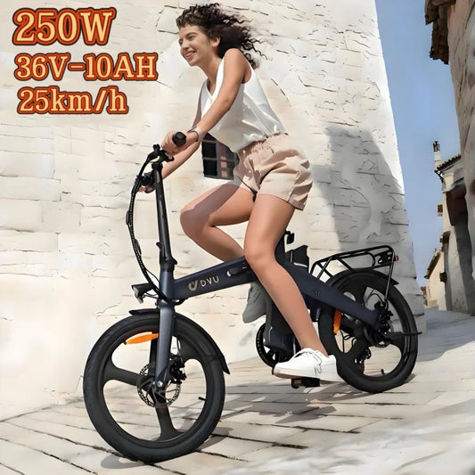 250W brushless motor electric bike, 20-inch 36V 10AH battery foldable electric bicycle, convenient ebike for urban commuting