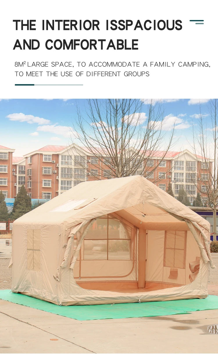 Outdoor Outdoor Camping Style Inflatable Tent Overnight Rainproof Thickeneded Camping Style Outdoor Cabin Roof 8 Square Meters