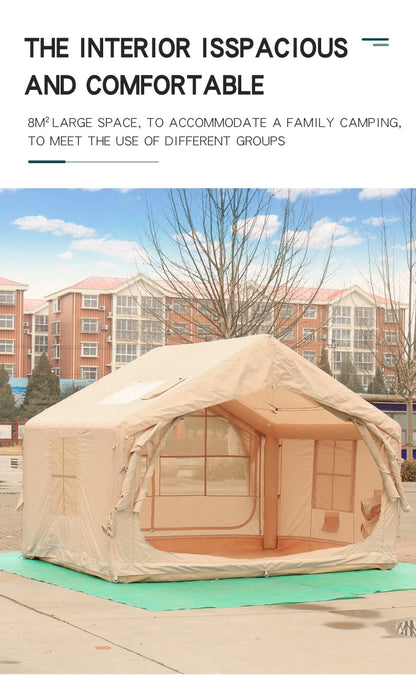 Outdoor Outdoor Camping Style Inflatable Tent Overnight Rainproof Thickeneded Camping Style Outdoor Cabin Roof 8 Square Meters