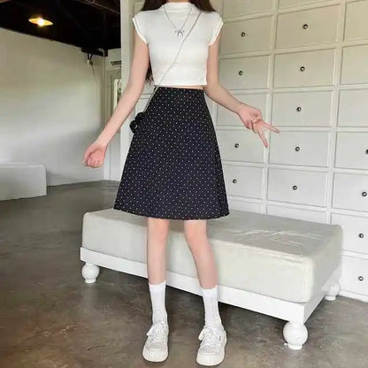 Skirts For Women High Waist Midi Woman Skirt Red Chic And Elegant Summer 2025 Streetwear Trend Stylish Modest Y2k Vintage Luxury